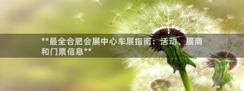 果博公司开户热线：**最全合肥会展中心车展指南：活动、展商
和门票信息**